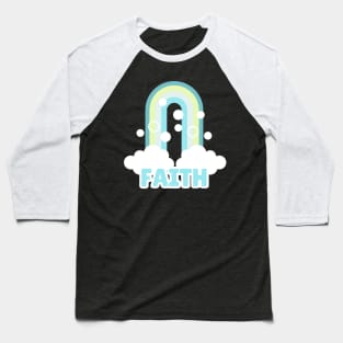 Rainbow Dream Pale Blue Retro Faith Style Baseball T-Shirt